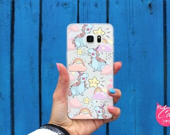 Clear Unicorn case S6 Edge Plus Samsung S7 Edge S8 Plus S6 Active S7 Active S7 phone case S8 S6 Edge Samsung A3 A5 A7 2017 Galaxy A5 2016