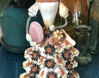 Vintage Seashell Art figurine | Seashell Art | Folk Art