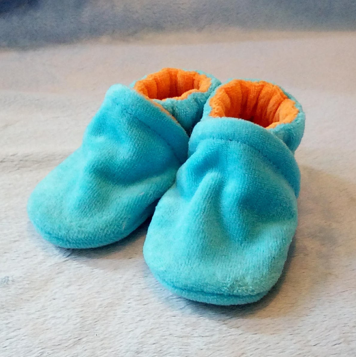 orange and turquoise shoes