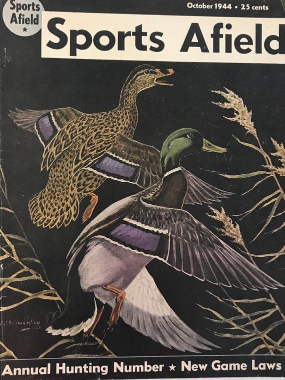 1944 Vintage Sports Afield Magazine October Cover painting