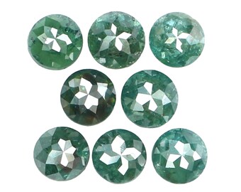 0.97 Ct Natural Loose Diamond Round Rose Cut Blue Color 8 Pcs K3289