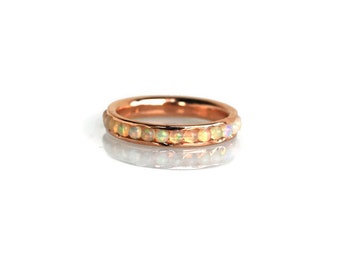 opal ring rose gold, wedding band, opal ring band, opal wedding band, eternity ring, rose gold eternity ring, eternity wedding band