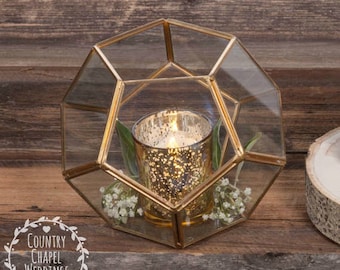 Gold Geometric Terrarium ~ Wedding Terrarium ~ Succulent Terrarium ~ Geometric Wedding Centerpiece ~ Geometric Centerpiece ~ Gold Wedding