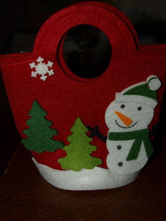 Red Felt Christmas Gift Bag