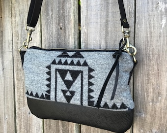 Willamette Crossbody in Pendleton® wool and leather by Meant Mfg.