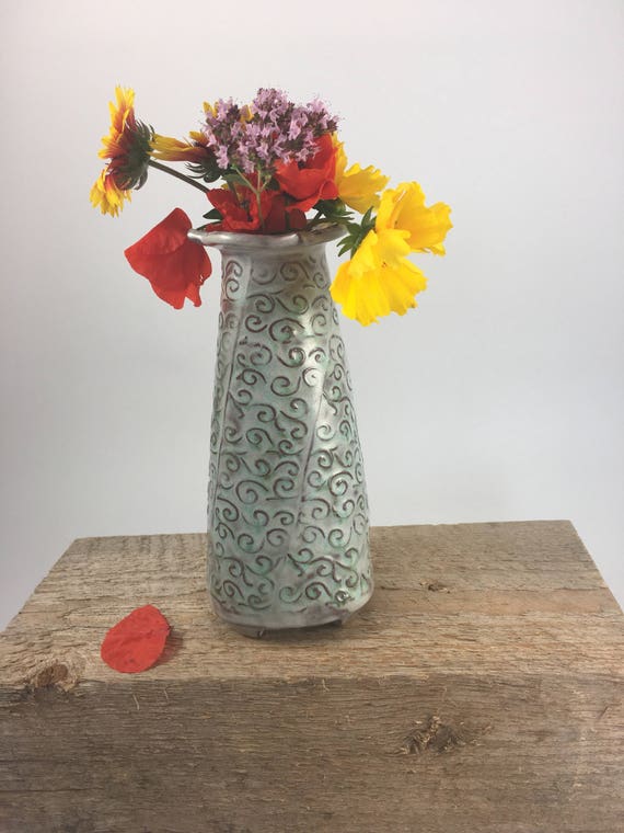 Pottery bud vase small ceramic flower vase gardener gift