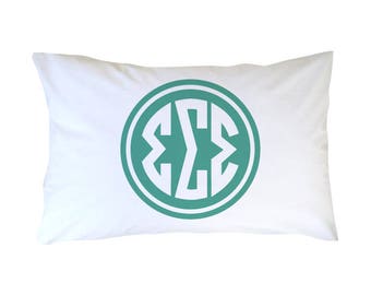 Sigma Sigma Sigma Circle Monogram Pillowcase