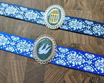 Bioshock Infinite Choker-Which Do You Choose, Bird or Cage? Cosplay as Elizabeth Comstock. Gifts for Gamers Under 20 dollars