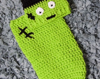 Newborn Frankenstein Photo Prop, Newborn Halloween Cocoon, Halloween Photography Prop, Frankenstein Baby Outfit, Newborn Halloween Costume