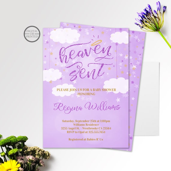 Sent From Heaven Baby Shower Invitations 9