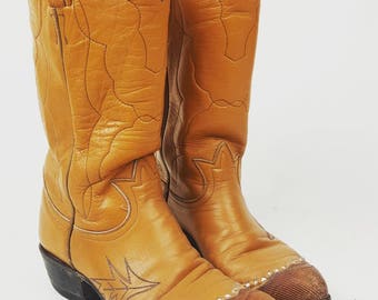 Vintage Tony Lama Black Label Country Western Cowboy Boots