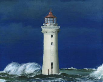 Acrylic painting: Lighthouse Liverpool