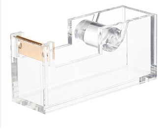 Luxe Acrylic Clear and Metallic Gold Tape Dispenser