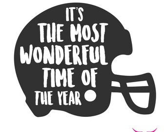 It's The Most Wonderful Time of The Year SVG cut file for Cricut or other cutting machine, Football SVG, Football Helmet SVG