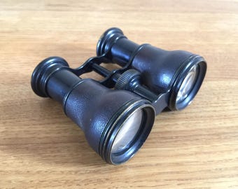 Mini Binoculars / Opera Glasses / Sports Binoculars. Antique LeMaire Fabt Paris. Vintage Steampunk Accessory.