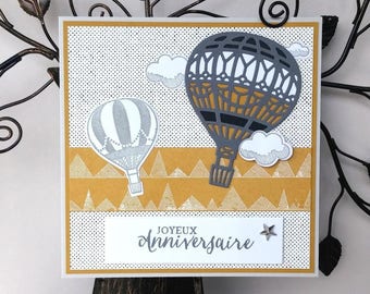 Birthday balloons - grey and mustard theme