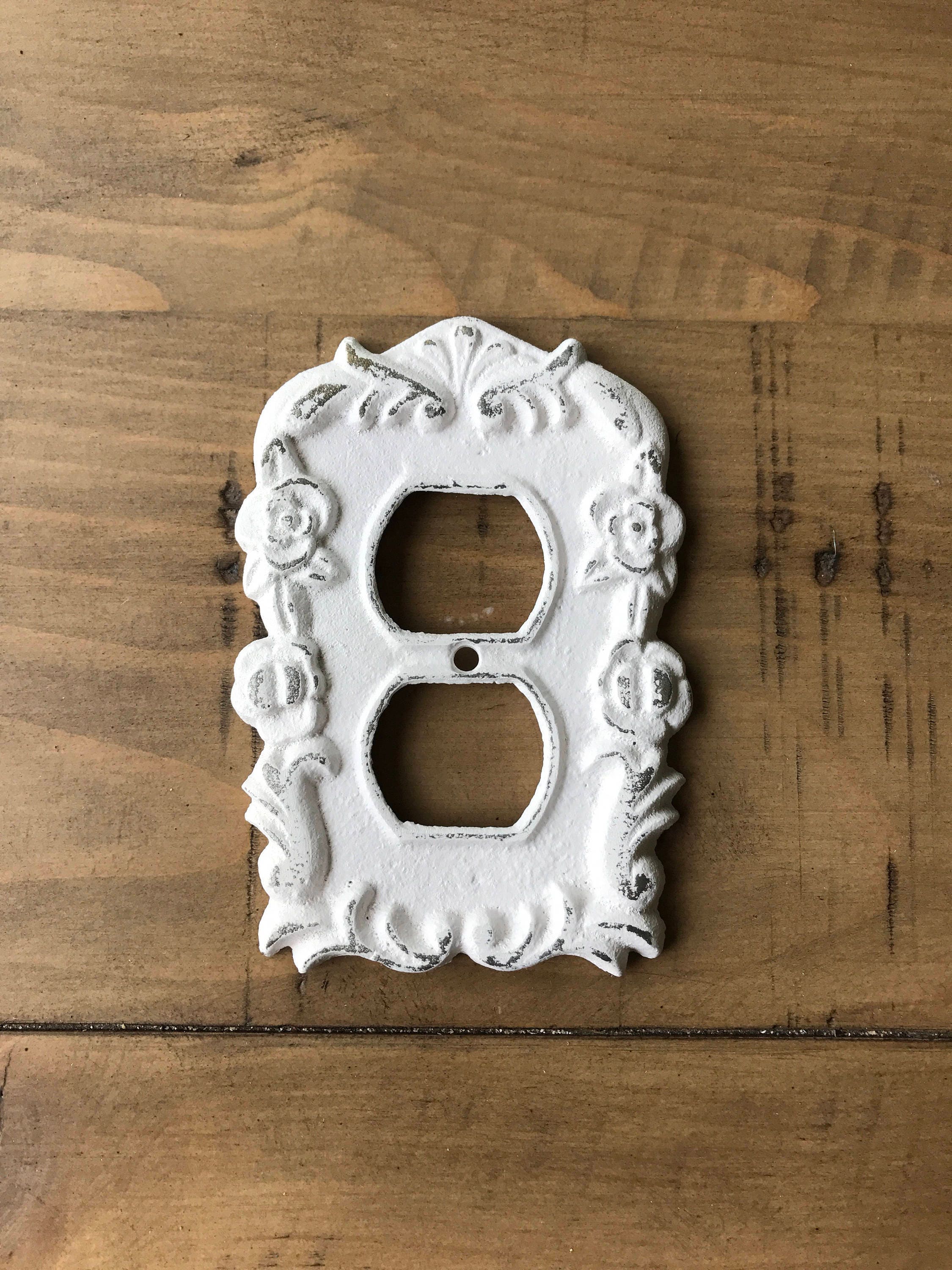 Plug Cover/Outlet Cover/White Shabby Chic/Outlet Cover/Plug