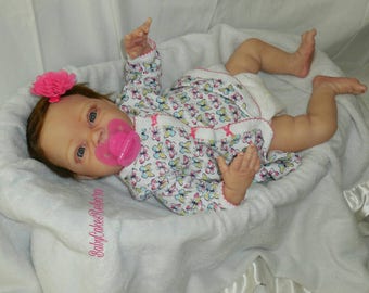 Reborn baby girl collectors doll Natalie sculpted by Denise Pratt.