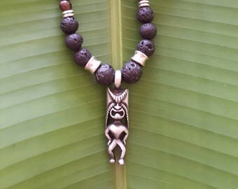 Tiki,Lava and Tiger Ebony Necklace