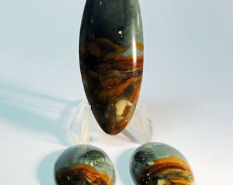 Owyhee Picture Jasper Cabochons set of three