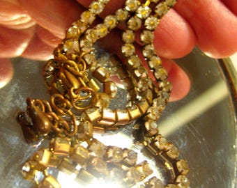 Antique Bohemian glass rhinestones necklace Bavaria Germany original Collier at the age of 100 Jablonec nad Nisou brass antique Super quality German real