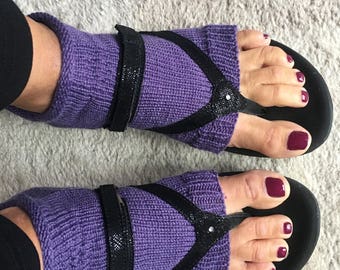 Flip Flop Socks, Pedicure Socks, Toeless Socks, Yoga Socks, Machine Knit, Unique Gift