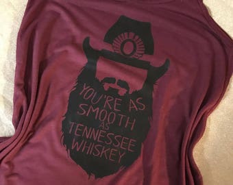 Chris Stapleton Tank -- Chris Stapleton Shirt -- Smooth as Tennessee Whiskey --Sweet as Strawberry wine shirt -- Chris Stapleton Shirt