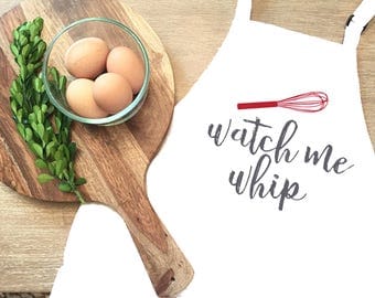 Watch Me Whip Apron - Custom Apron - Red Whisk Apron - Christmas Apron - Chefs Apron