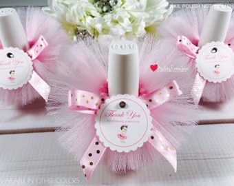 10 Princess Baby Shower Favors|Baby Shower Favors|Nail Polish Tutus|Nail Polish Favors|Baby Shower Tutu Theme|Pink and Gold Favors|Favors