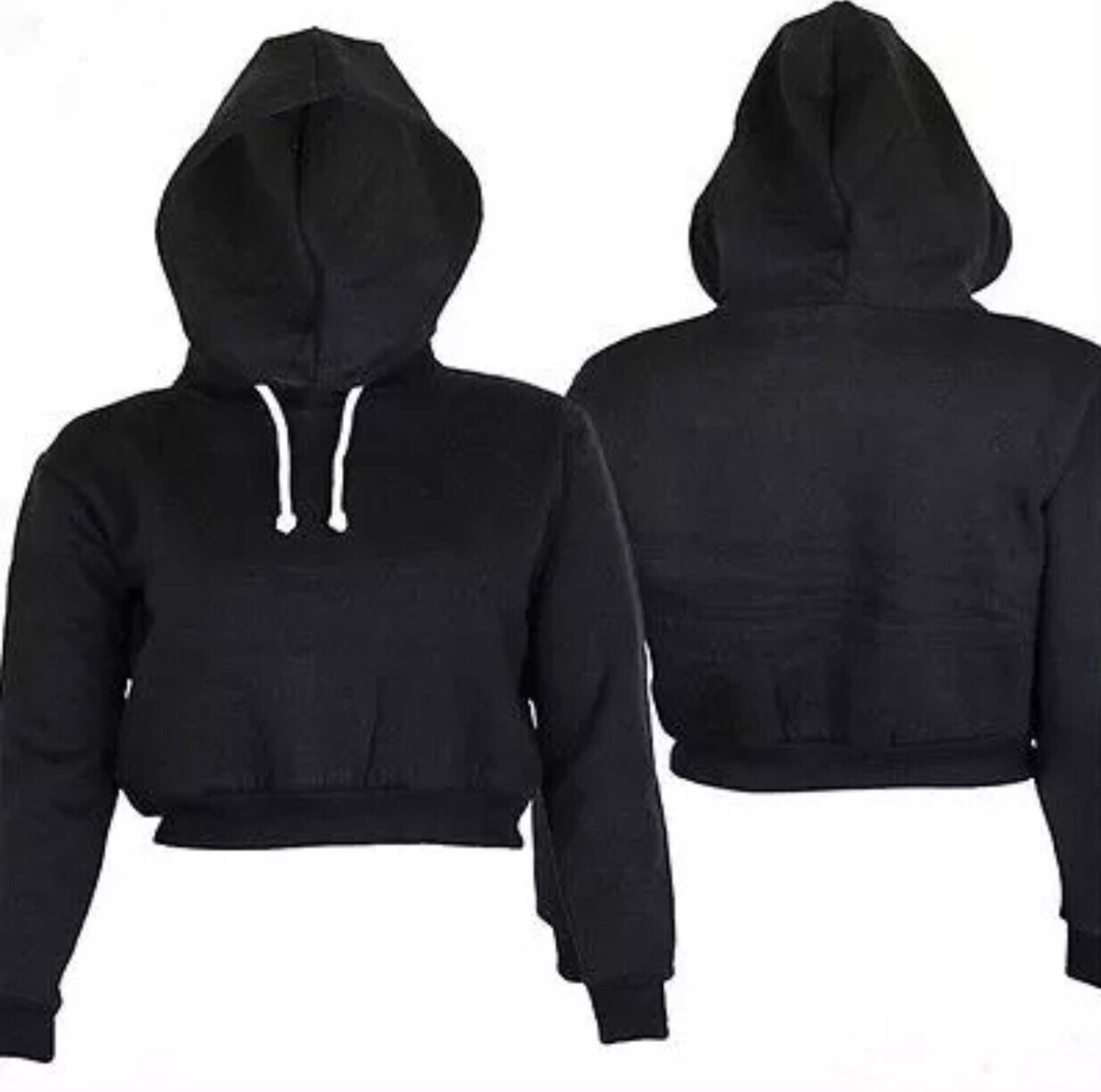 womens plain crop top hoodies