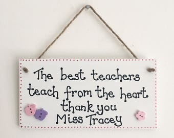 Best Teacher handmade wooden gift plaque