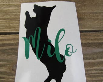 Begging Dancing Corgi Decal in Pembroke or Cardigan Corgi Personalized with Name