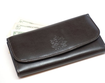 women leather wallet, leather wallet clutch, Black long women wallet, leather women purse slim design wallet, billfold wallet