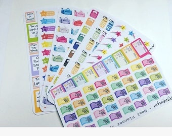 AJ6D415, Meal Planner Sticker Bundle, get any 4 meal planner sticker sheets for 5 euro. Planner stickers.