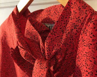 Darling Vintage Red Blouse