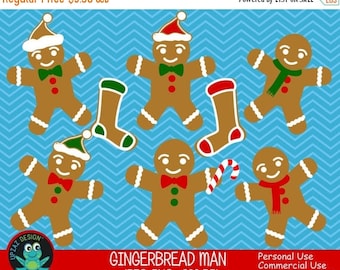 75% OFF SALE Gingerbread Man Clipart, Commercial Use, Gingerbread Men, Digital Clipart, Digital Images - UZ602