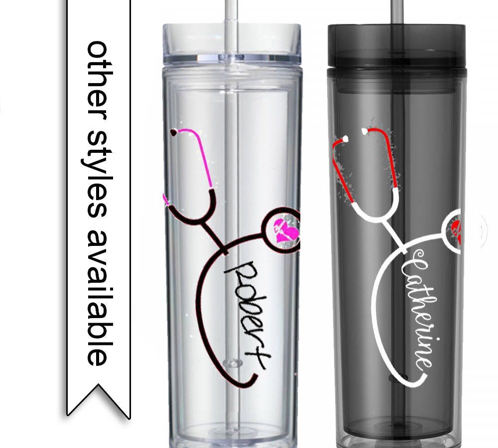 Nurse Stethoscope Water Bottle Personalized Nurse Water