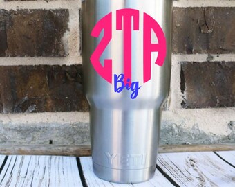 Big and Little Sorority Monograms! Greek Alphabet Monogram Sorority Decals for Big And Little! Shirt Iron On or Vinyl Sticker Lilly Print