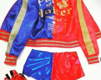 Harley Quinn Cosplay Harley Quinn Costume Harley Quinn Jacket Shorts Suicide Squad Harley Quinn Cosplay Daddy's Kids Puddin Yes Sir