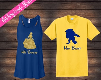 His Beauty Her Beast Set | Beauty and Beast Shirts | Disney Couple Shirts | Custom Shirts | Matching Disney Shirts | His & Her Shirts | SALE