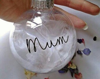 Handmade Memorial Feather Decoration, someone in heaven keepsake, memorial bauble keepsake