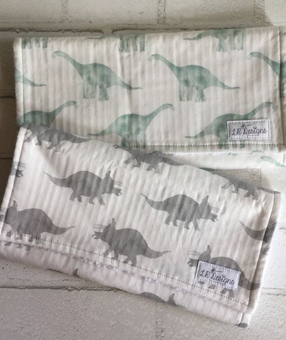 Watercolor Dinosaur Burp Cloths Baby Boy Gift Dinosaur