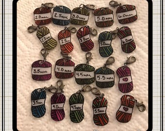 Stitch Markers (Full Set: 1 of each of the following sizes 2mm ,2.5mm ,3mm ,3.5mm ,4mm ,4.5mm , 5mm, 5.5mm, and 6mm)