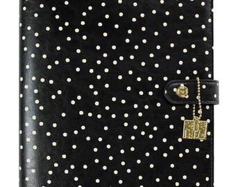 Sale! Carpe Diem A5 Planner - Black Sparkle / Floral Dot / Coral / Robin's Egg - Planner Binder with Interior Pockets