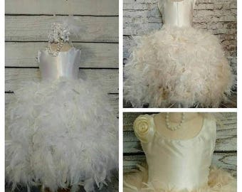 SALE..limited time only elegant flower girl dress,ivory flower girl dress,white flower girl dress,rustic flower girl dress,tutu flower girl