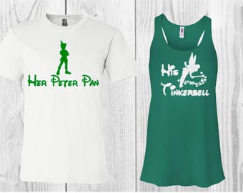 Tinkerbell Shirts| Disney Cruise Shirts|Couples Disney Shirts|Disney Couples Shirts| Disney Family Shirts| Disney Custom Shirts| Peter Pan|