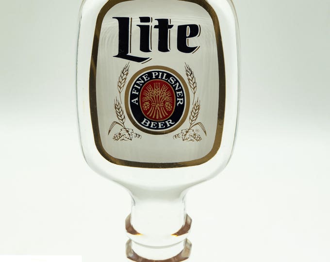 Miller Lite Beer Tap | 6-Inch Acrylic Beer Tap Handle | Bar Decor | Vintage Barware