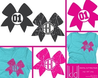 2 Cheer Bow Monogram svg - Cheer Bow svg - Cheer Monogram svg - Bow Monogram svg - Cheerleading svg - Monogram svg - Circle Monogram svg