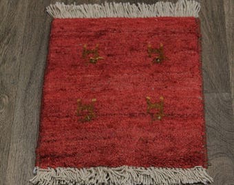 Excellent Handmade Plush Tiny Gabbeh Modern Persian Rug Oriental Carpet 1ʹ2X1ʹ8