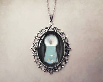 Alice In Wonderland Necklace, Alice In Wonderland Gifts, Unique Jewelry, Alice In Wonderland Jewelry, Glass Pendant, Fairytale Jewellery,